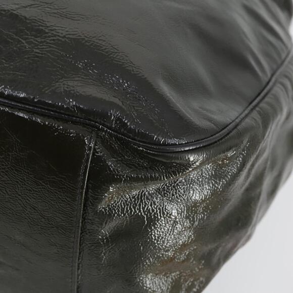 SAINT LAURENT Shoulder Bag Enamel Khaki Silver Auth bs31200 - Picture 15 of 16